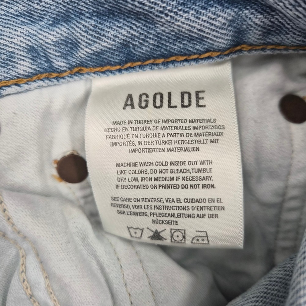 AGOLDE Ripley High Rise Straight Leg Jeans Light Wash Blue Size 27 A141-1141 - Picture 6 of 12
